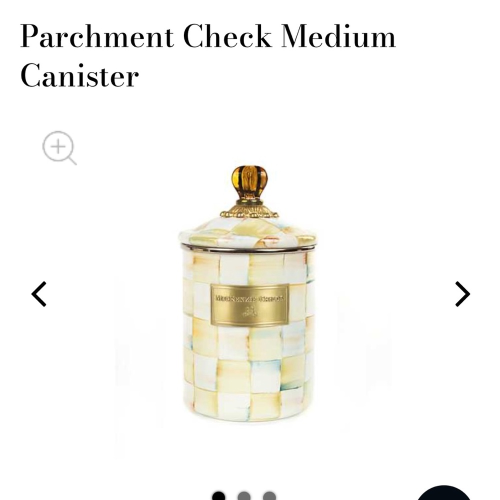 Mackenzie Childs parchment check medium canister
